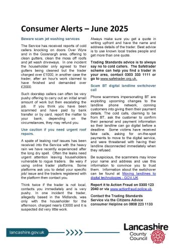 Consumer Alerts June 2025